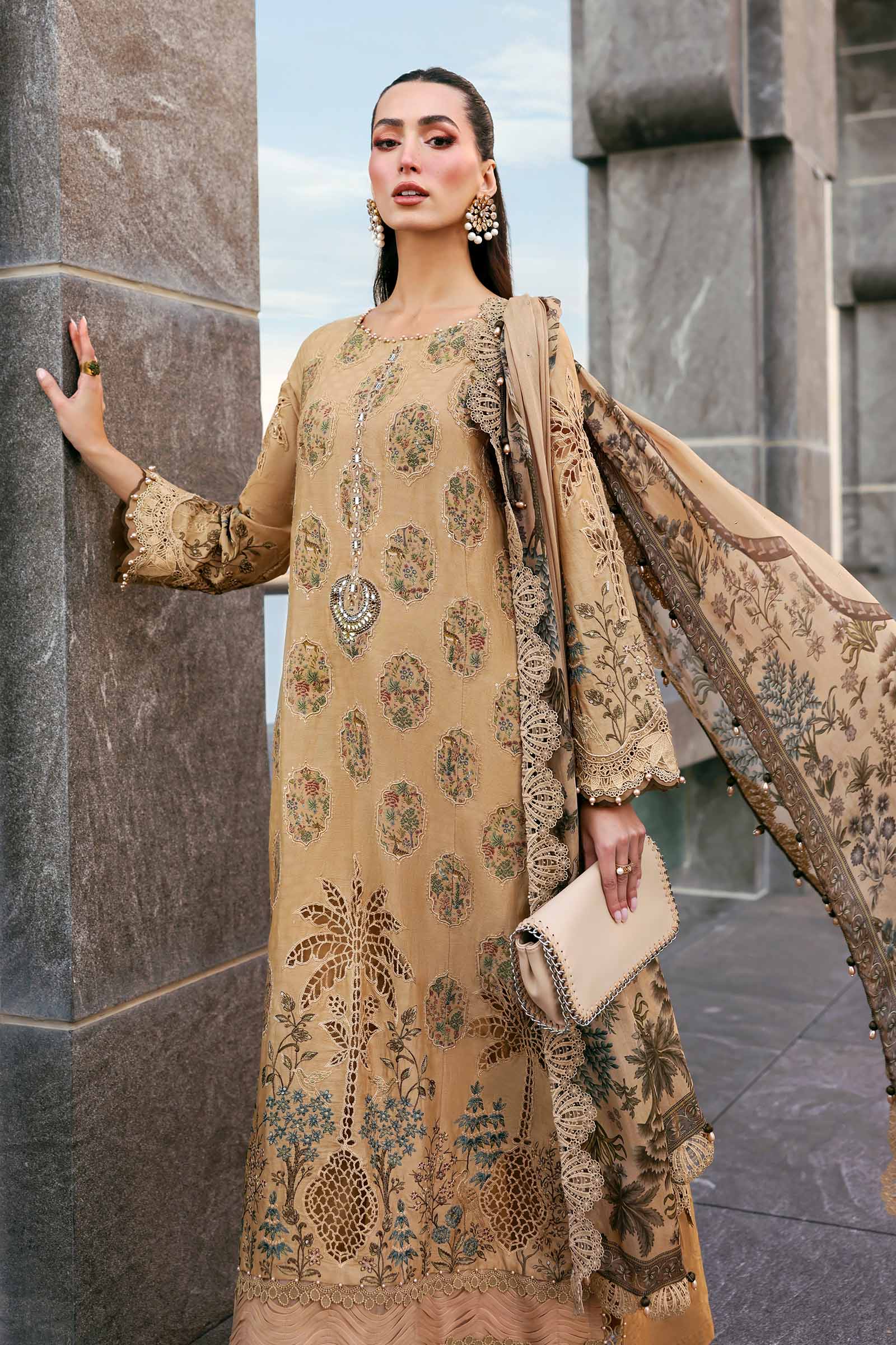3 Piece Unstitched Embroidered Jacquard Lawn Suit - My Store