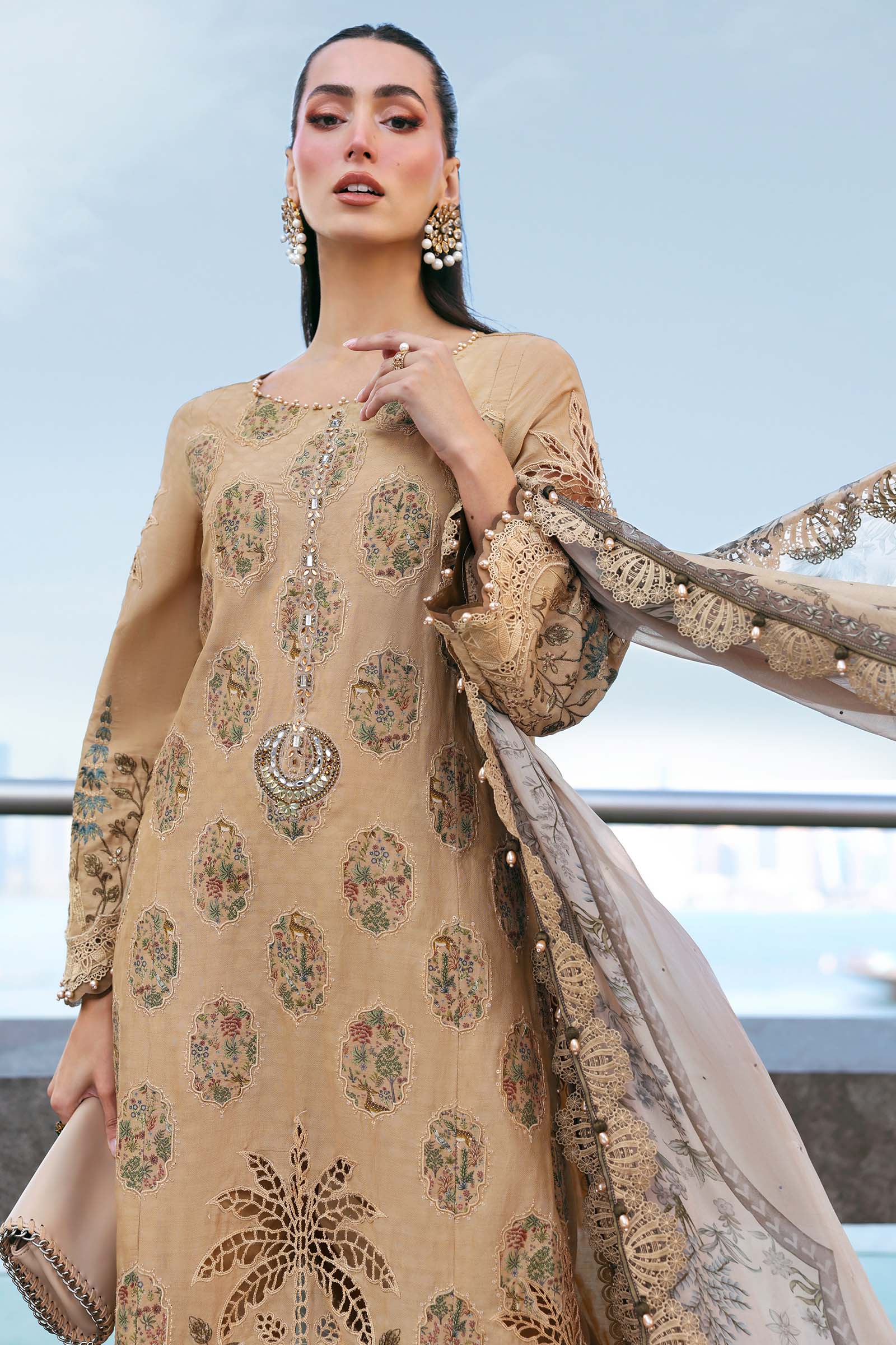 3 Piece Unstitched Embroidered Jacquard Lawn Suit - My Store