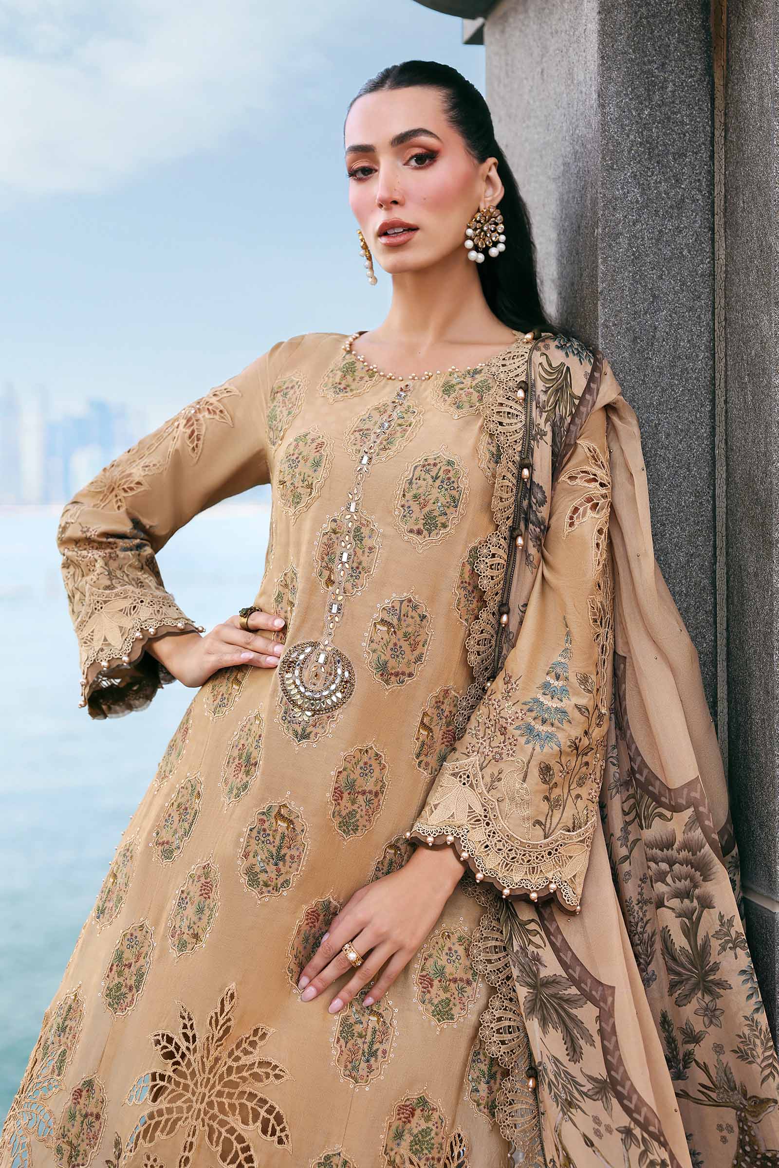 3 Piece Unstitched Embroidered Jacquard Lawn Suit - My Store