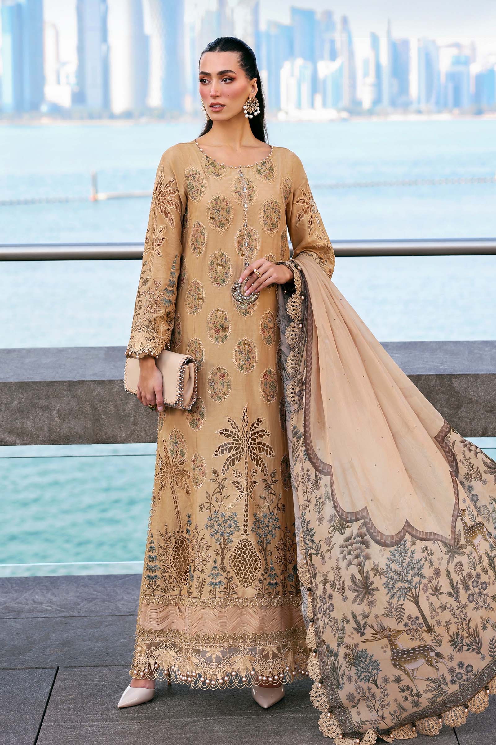 3 Piece Unstitched Embroidered Jacquard Lawn Suit - My Store