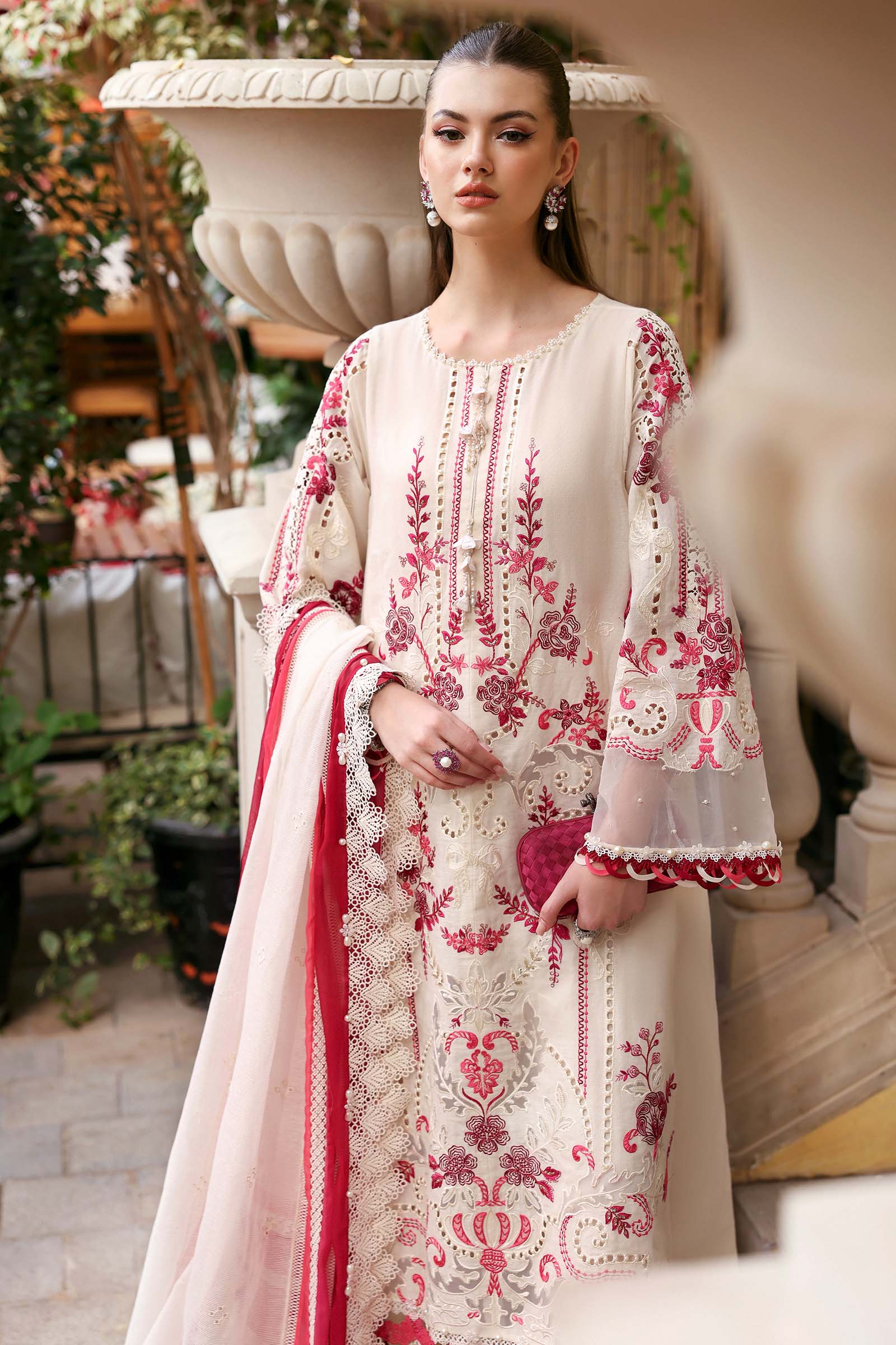 3 Piece Unstitched Embroidered Jacquard Lawn Suit - My Store