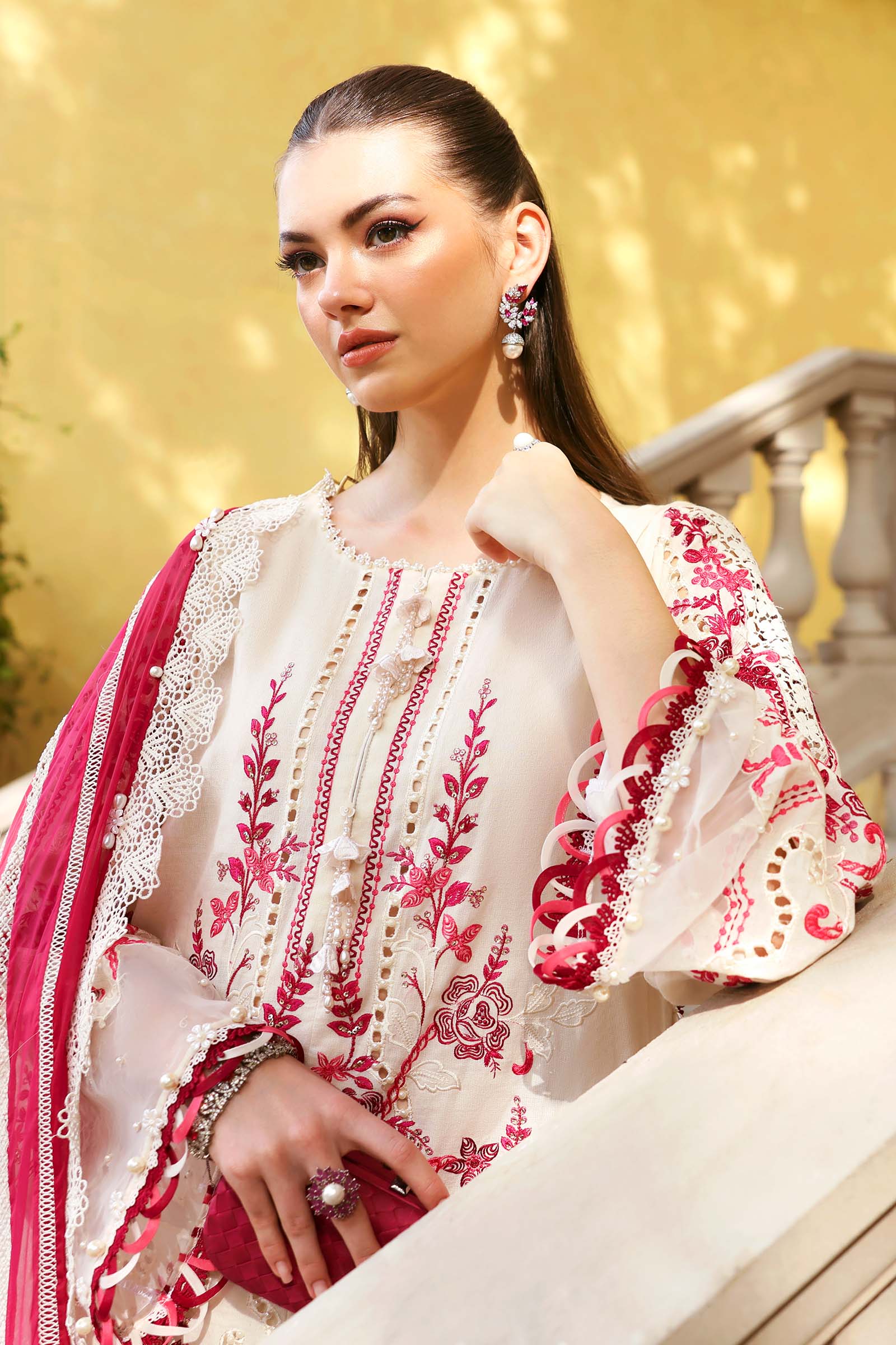 3 Piece Unstitched Embroidered Jacquard Lawn Suit - My Store