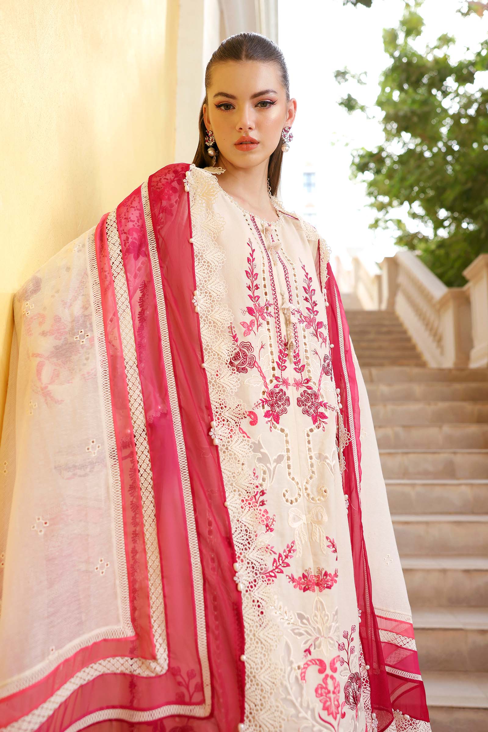 3 Piece Unstitched Embroidered Jacquard Lawn Suit - My Store