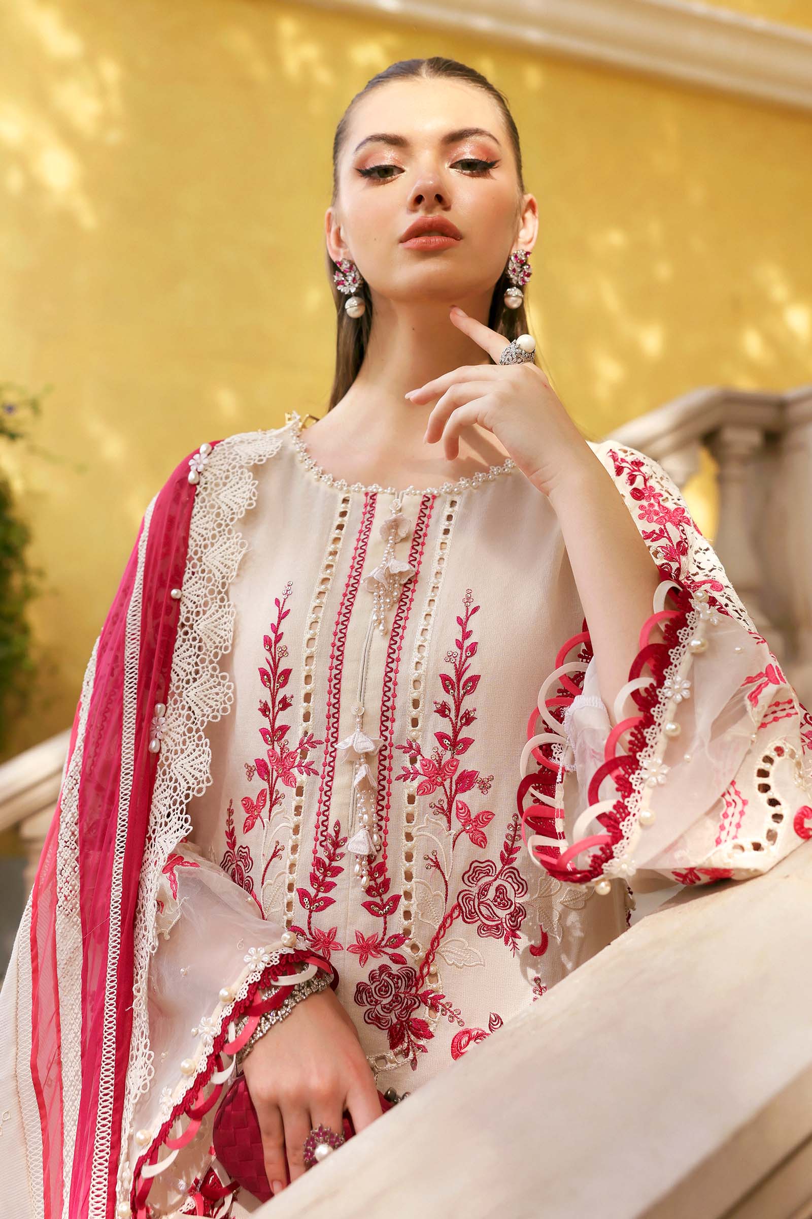 3 Piece Unstitched Embroidered Jacquard Lawn Suit - My Store