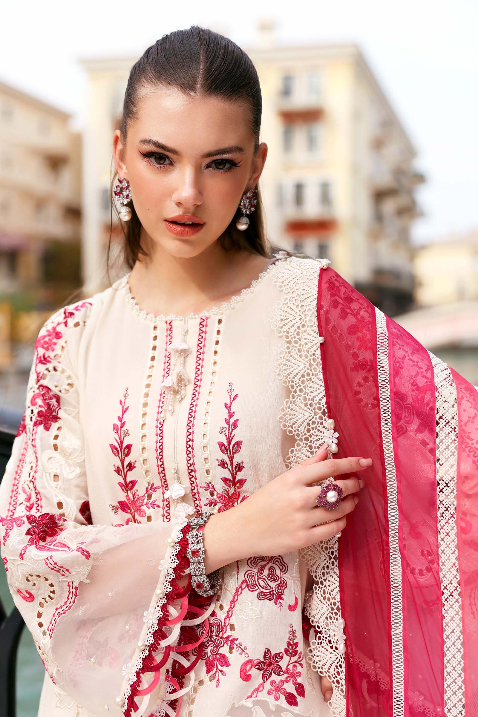 3 Piece Unstitched Embroidered Jacquard Lawn Suit - My Store