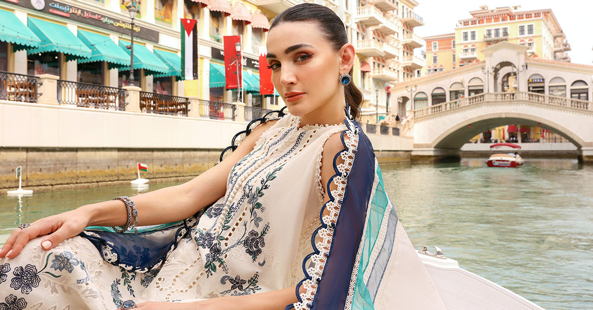 3 Piece Unstitched Embroidered Jacquard Lawn Suit - My Store