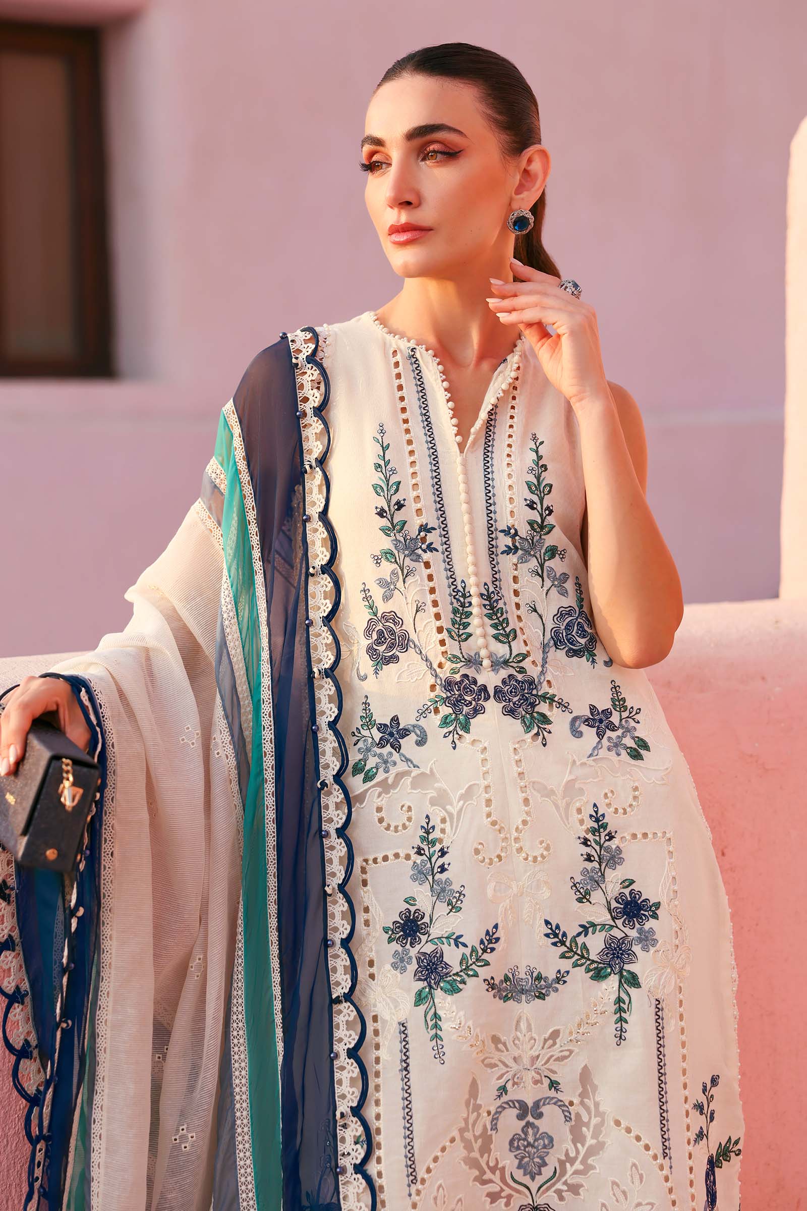 3 Piece Unstitched Embroidered Jacquard Lawn Suit - My Store