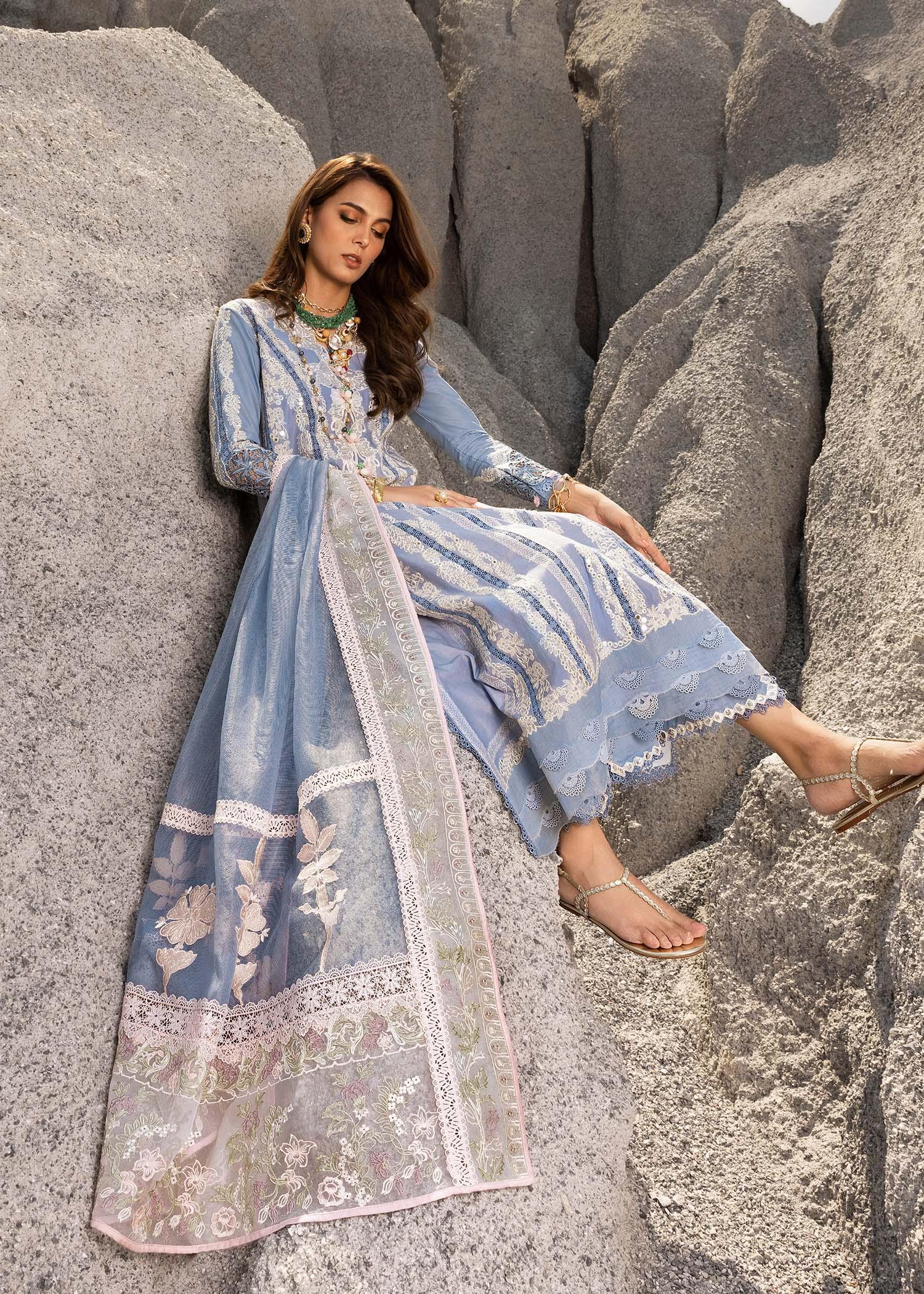Saira Shakira Unstitched 3 Piece Luxury Lawn Collection'2025-NADINE-A - Silko Store