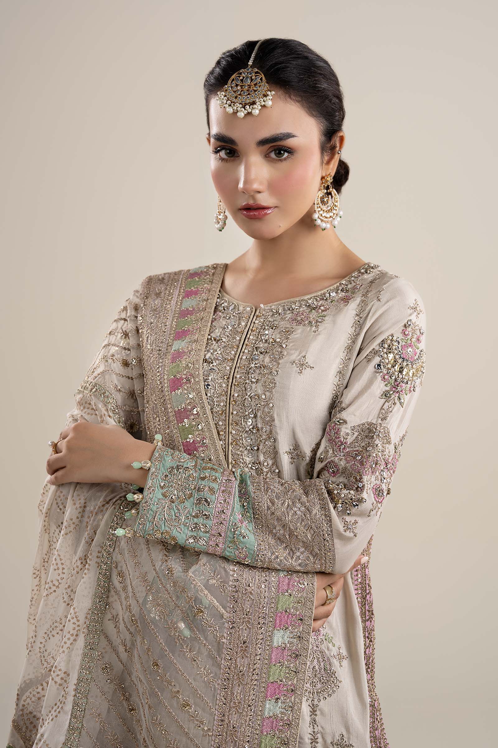 3 Piece Embroidered Bamber Raw Silk Suit - My Store