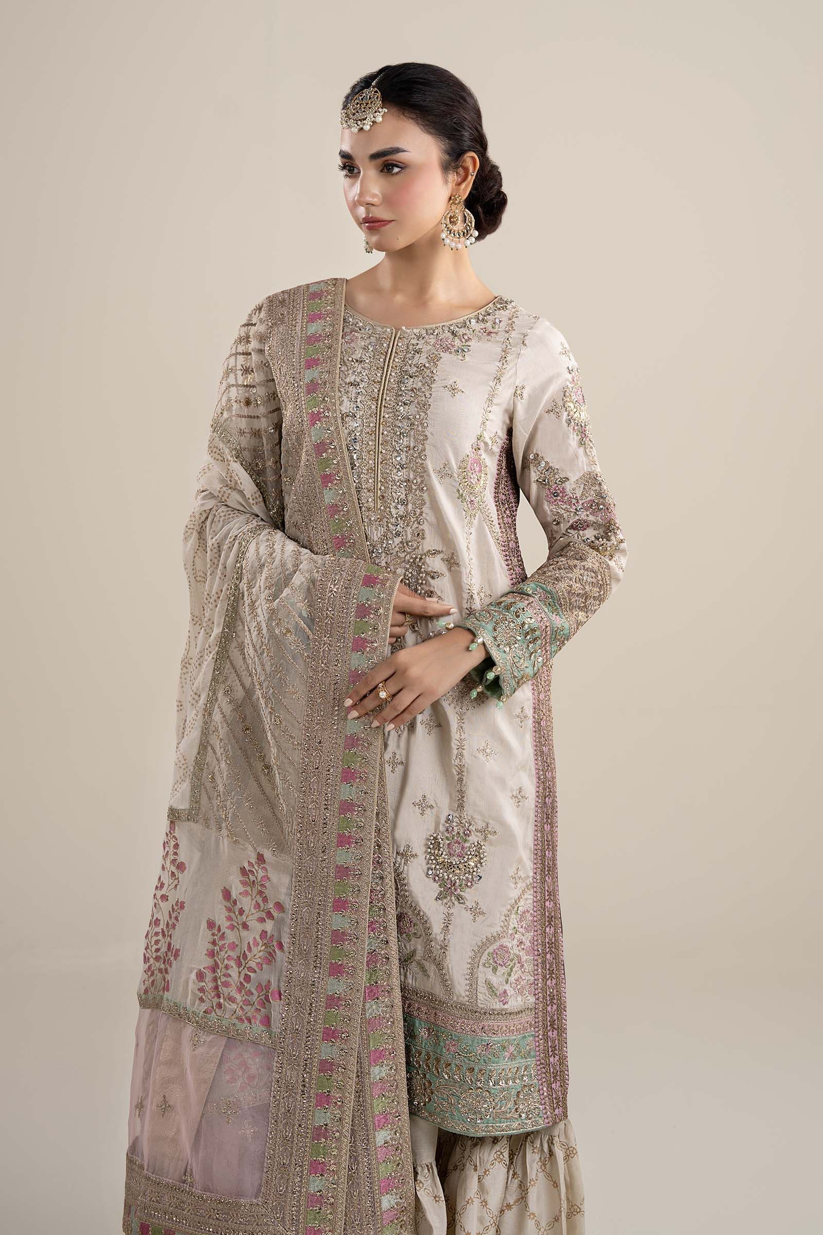 3 Piece Embroidered Bamber Raw Silk Suit - My Store