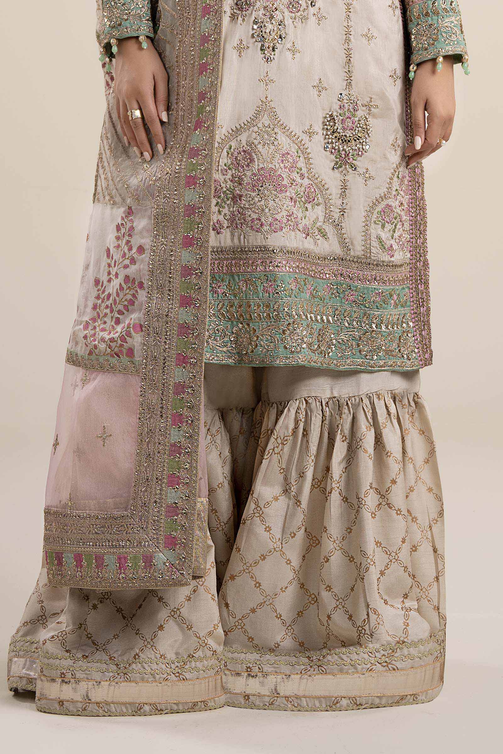 3 Piece Embroidered Bamber Raw Silk Suit - My Store