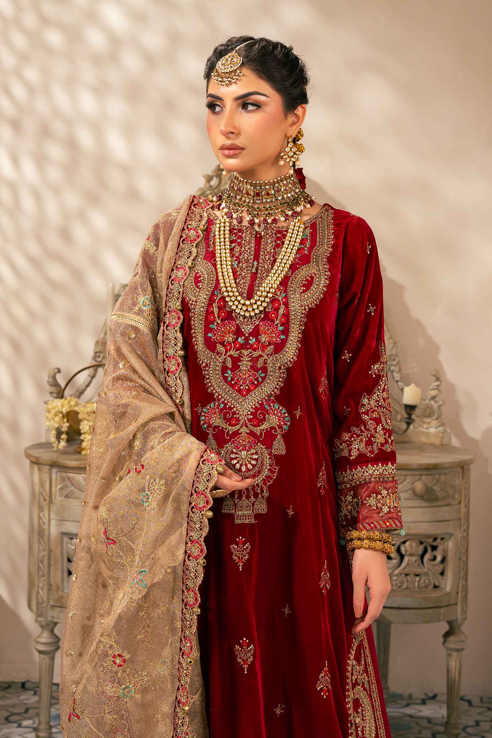 3 Piece Embroidered Velvet Suit | SF-W24-29 - Silko Store