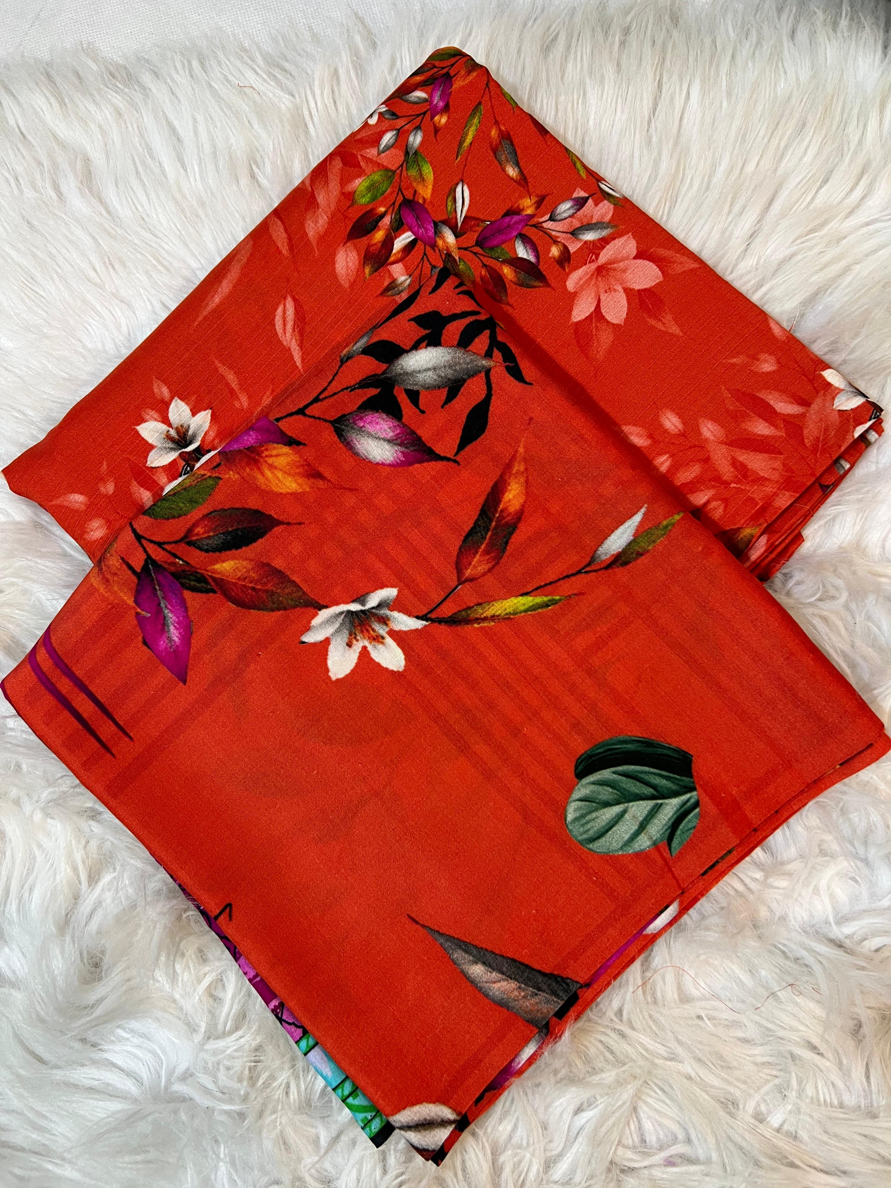 Bana Doria Linen 3PC – Red Blossom - Silko Store