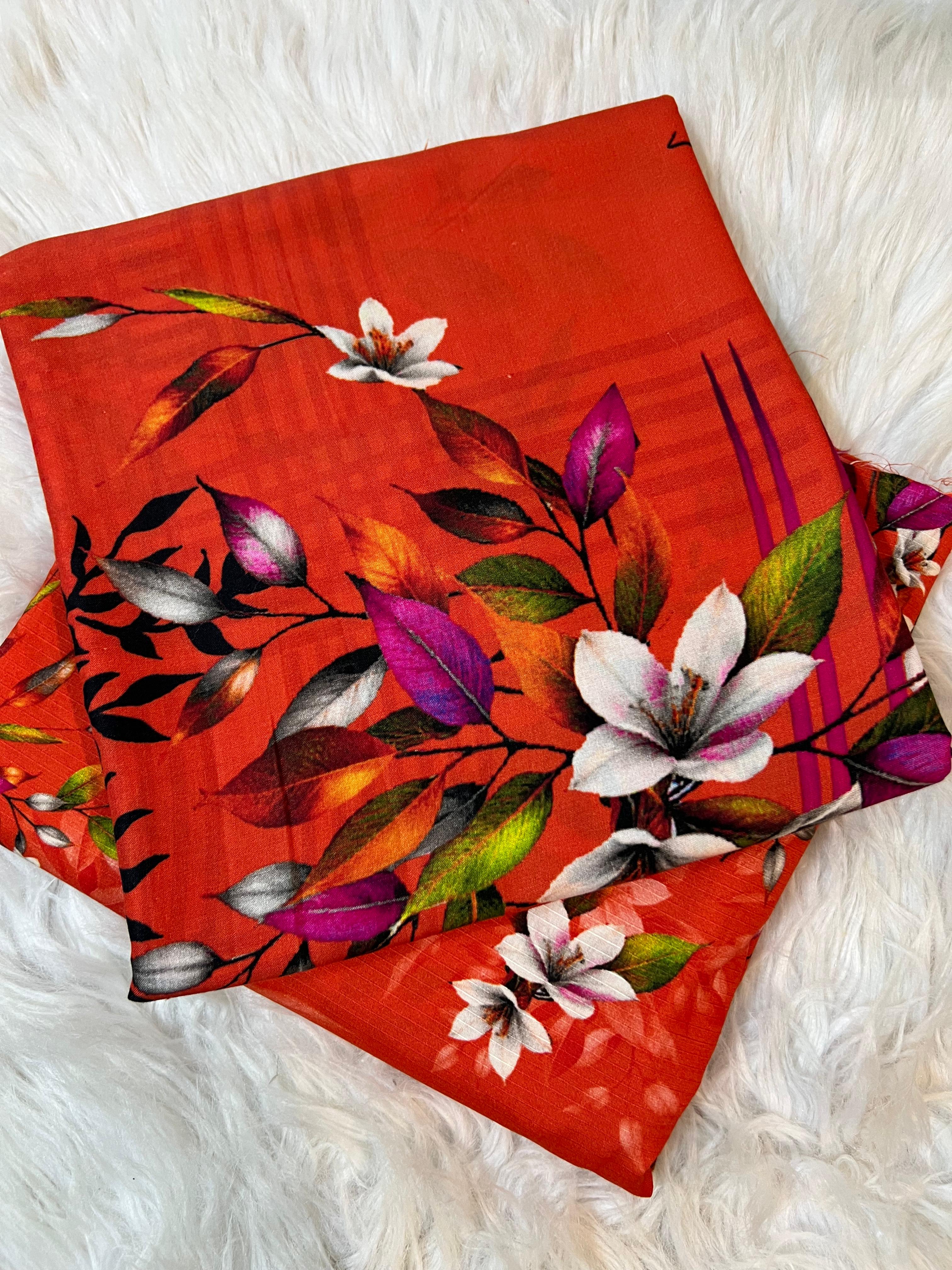 Bana Doria Linen 3PC – Red Blossom - Silko Store
