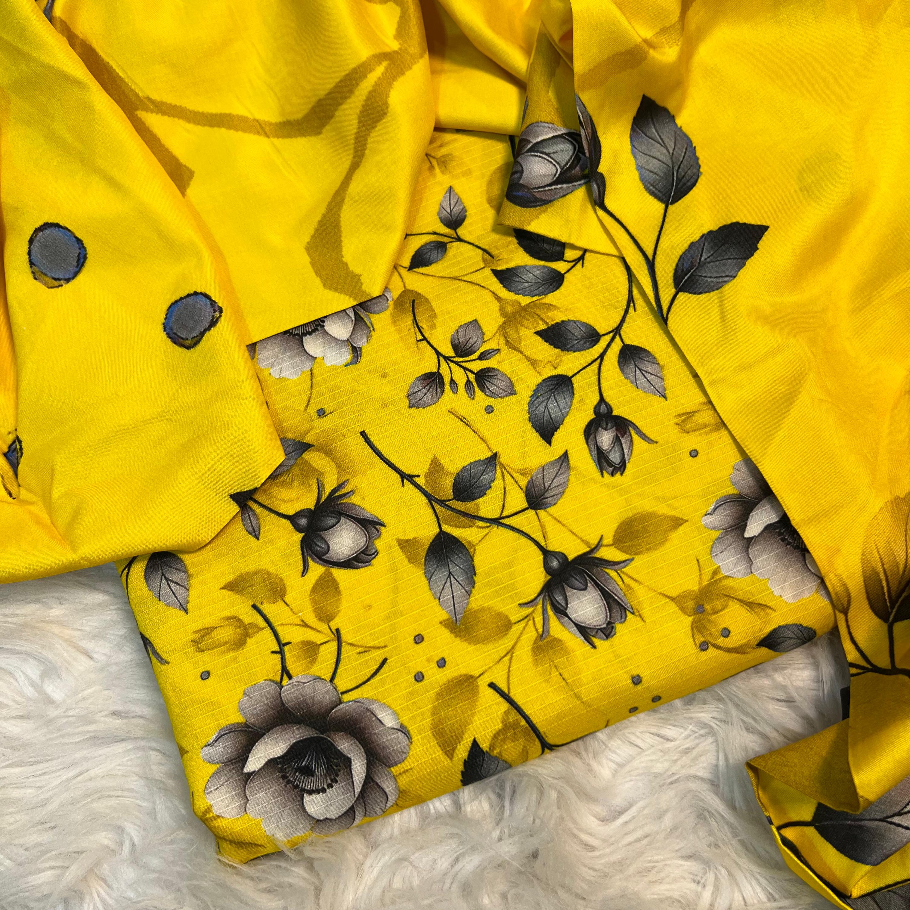 Bana Doria Linen 3PC – Yellow Floral - Silko Store