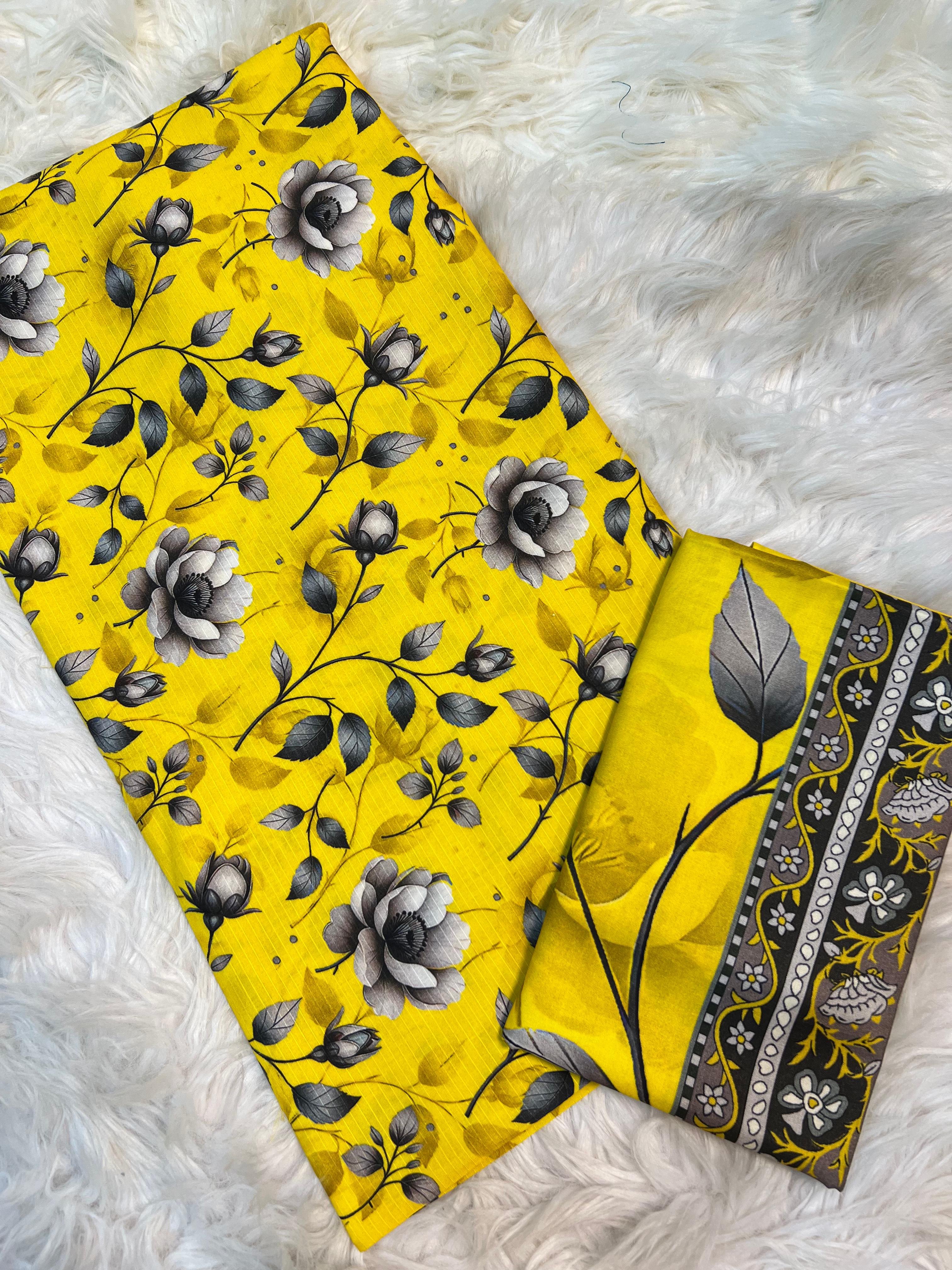 Bana Doria Linen 3PC – Yellow Floral - Silko Store