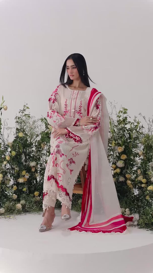 3 Piece Unstitched Embroidered Jacquard Lawn Suit