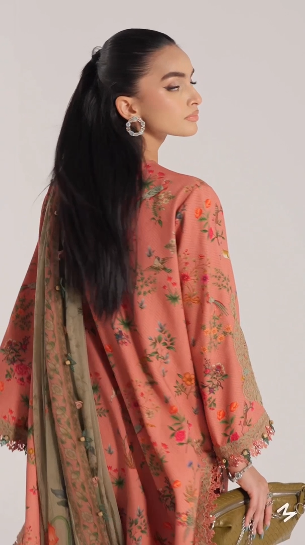 3 Piece Unstitched Embroidered Linen Suit | MPT-2707-A - My Store